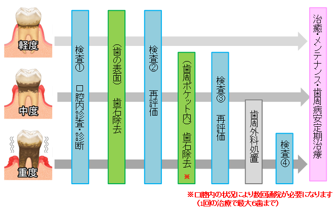 歯周病治療の流れ(保険診療)